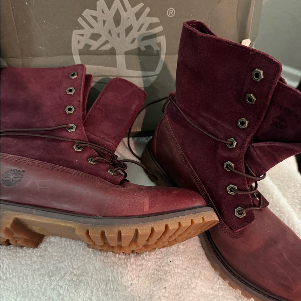 Timberland Deep Red Suede Boots